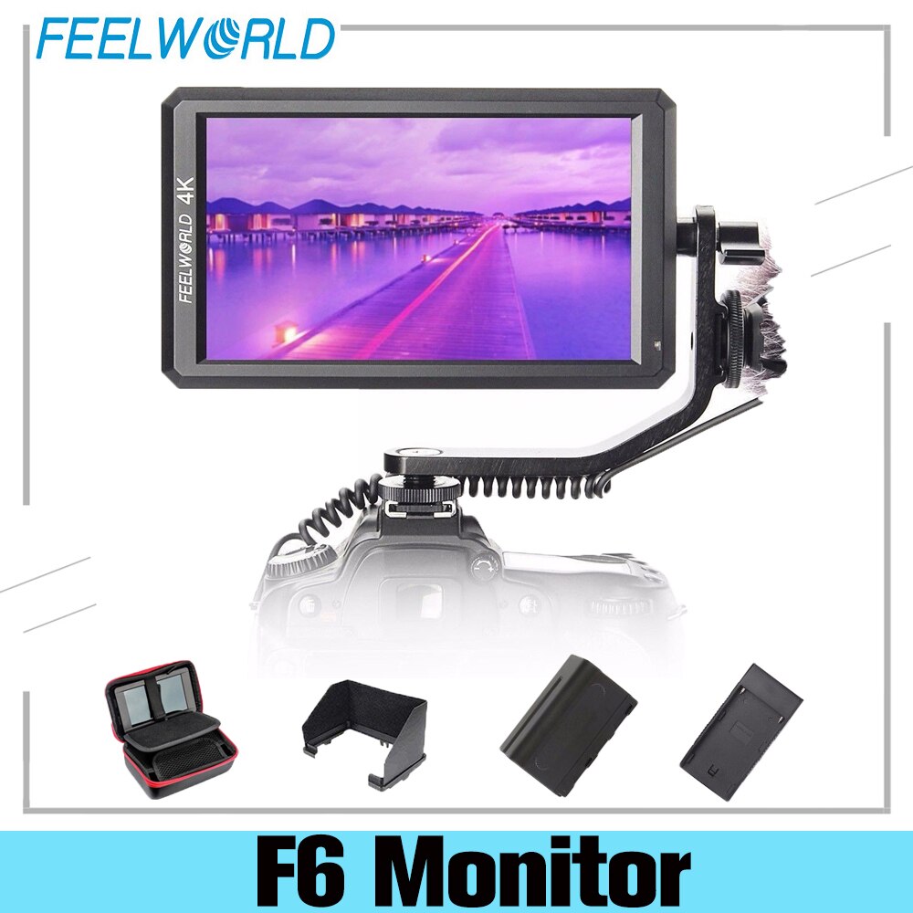 Feelworld-F6 DSLR Ǵ ̷ ī޶  5.7 ġ IPS 4K HDMI , ͸ , Zhiyun ũ 2  ̱ ڵ ׸